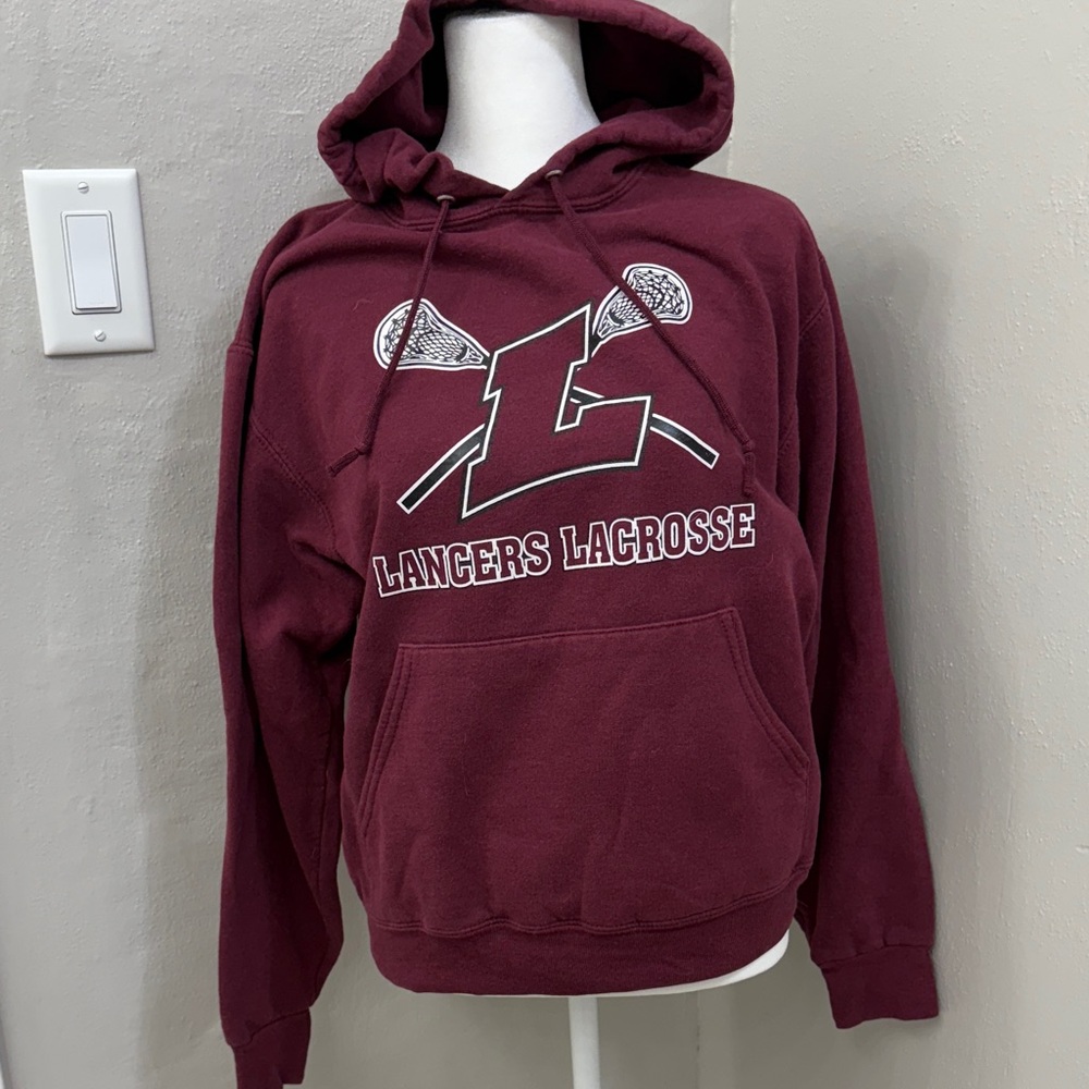 Jerzees Maroon Lancers Lacrosse Hoodie